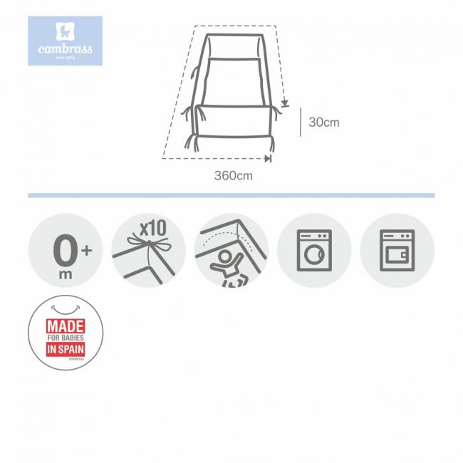 Tour de lit 360 360X30 cm Liso E blanc CAMBRASS - 1