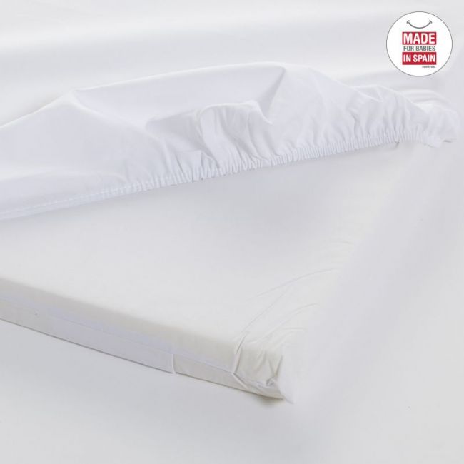 Drap Housse Réglable Berceau 50X82 cm Liso E Blanc CAMBRASS - 1