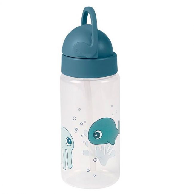 Bouteille avec paille Sea friends Blue