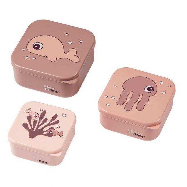 Set di scatole per snack 3 pezzi Sea Friends Powder