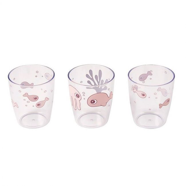 Yummy Mini Glass 3 pièces Sea friends Rose