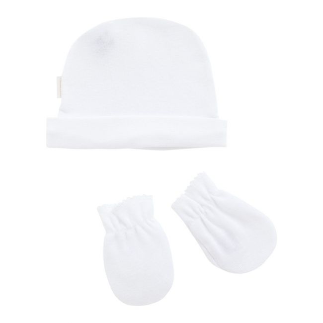 Cappello e Guanti Bianchi Lisci