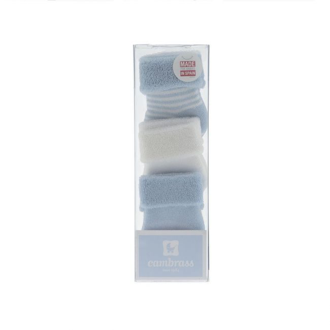 Set 3 Socken für Baby Einfarbig Hellblau Gr.0000 (15 - 16) CAMBRASS - 6
