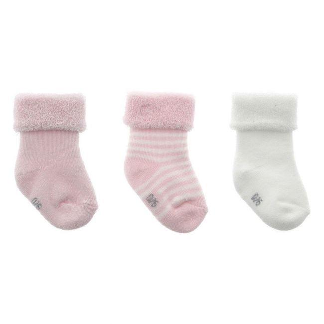 Set 3 Socken für Baby Einfarbig Rosa Gr. 0000 (15 - 16) CAMBRASS - 1