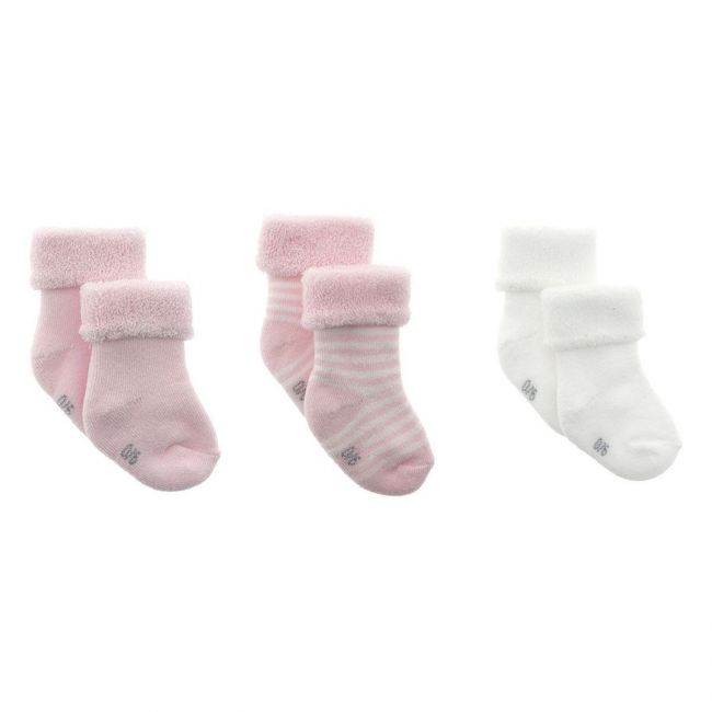 Set 3 Socken für Baby Einfarbig Rosa Gr. 0000 (15 - 16) CAMBRASS - 1