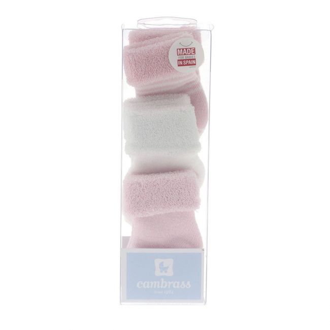 Set 3 Socken für Baby Einfarbig Rosa Gr. 0000 (15 - 16) CAMBRASS - 1