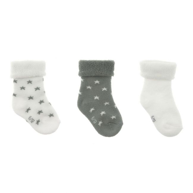 Set 3 chaussettes pour bébé Gris étoilé T.0000 ( 15 - 16) CAMBRASS - 1