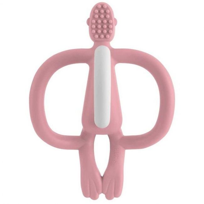 Dentizione in silicone Matchstick Monkey rosa pallido.