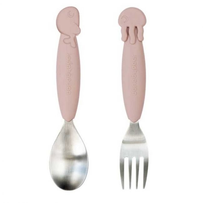 Sea Friends Pink Spoon and Fork Set