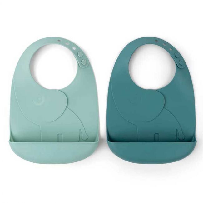 Set 2 Bavoirs Peekaboo Elphee Blue