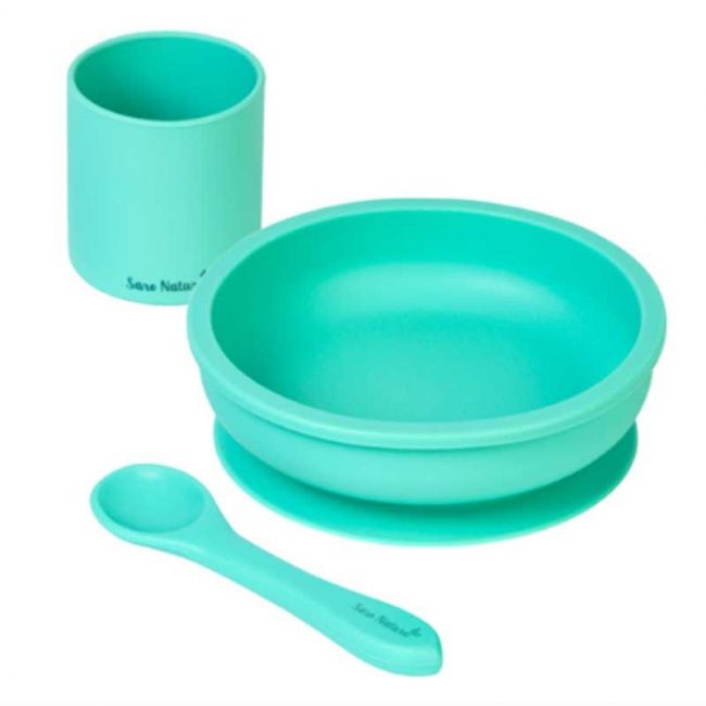 Ensemble d’alimentation en silicone en 3 pièces Menthe