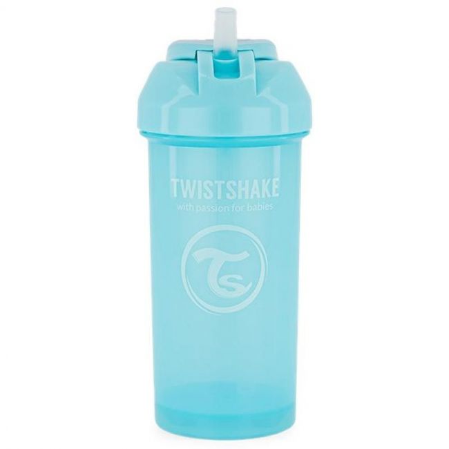Trinkflasche mit Strohhalm 360ml 12m+ Pastellblau Twistshake