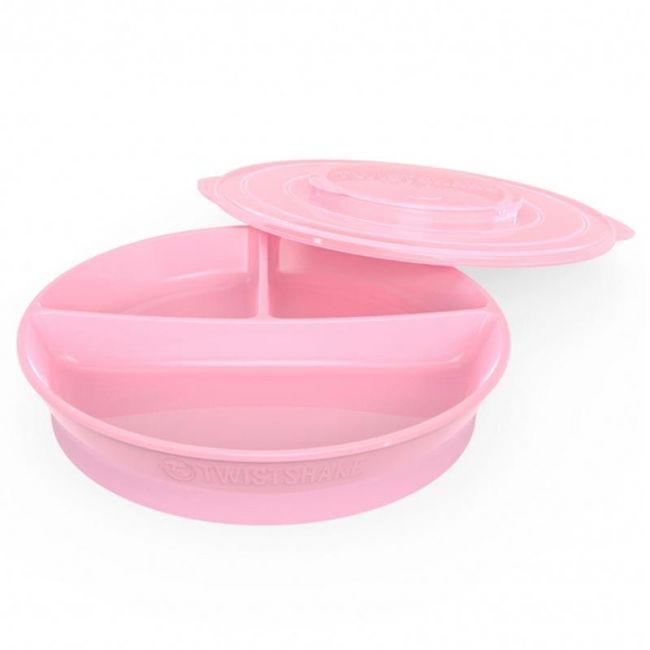 Assiette divisée TWISTSHAKE 6m+ Rose pastel