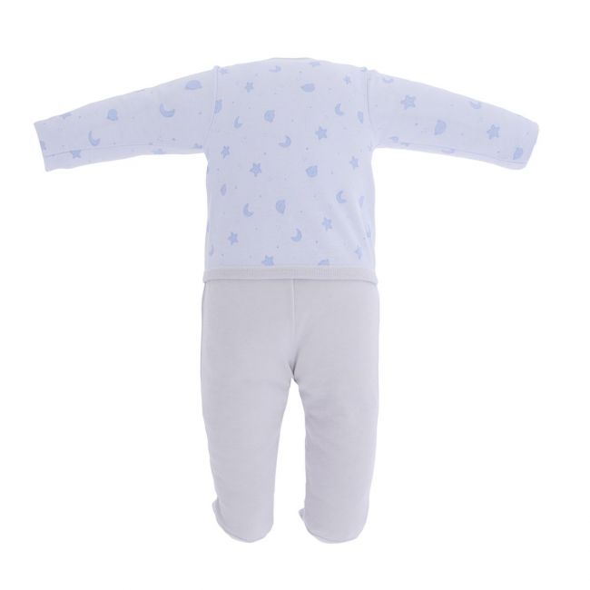 Ensemble Barboteuse Croisée + Chaussons T.1 729,1 Teddy Bleu Ciel