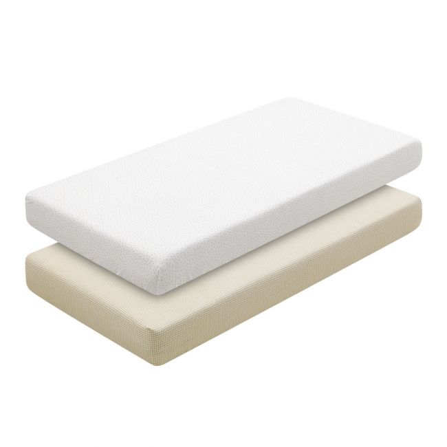 Bettlaken für Babybett 60er-Pack 2 Stk. 60X120X17 cm Vichy10 Beige