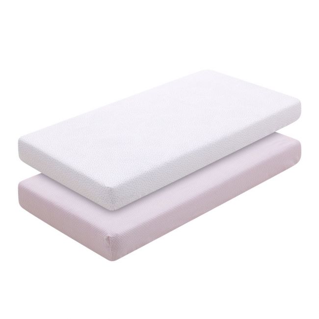 Bettlaken für Babybett 60er-Pack 2 Stk. 60X120X17 cm Vichy10 Rosa