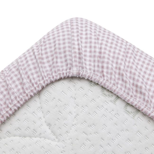 Bettlaken für Babybett 60er-Pack 2 Stk. 60X120X17 cm Vichy10 Rosa