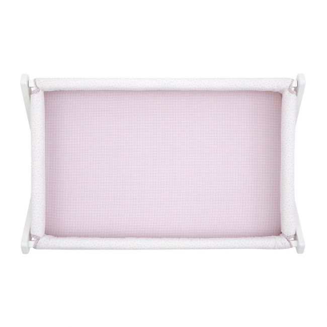 Spannbetttuch für Babywiege, 2 Stück, 50x82x10 cm, Vichy10 Rosa.