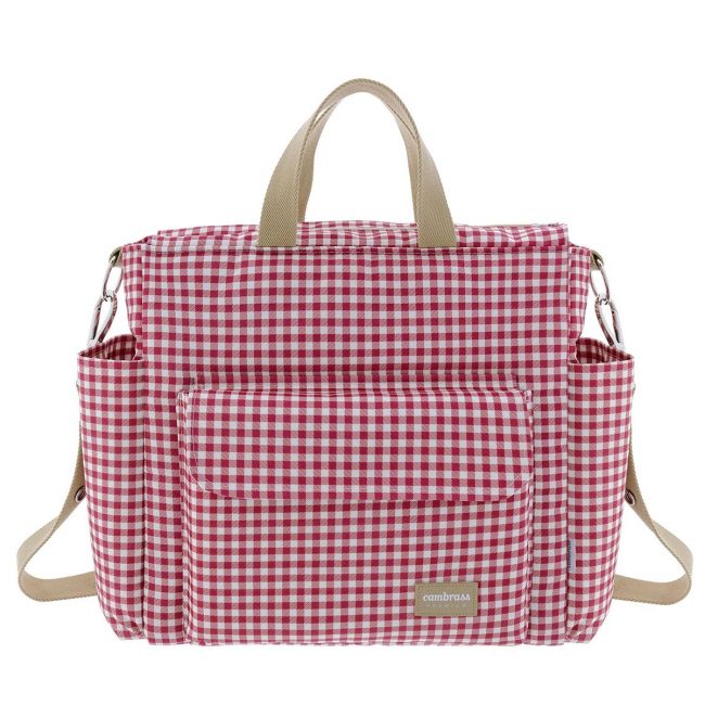 Borsa Materna Pack Vichy Rosso 16X43X37 Cm