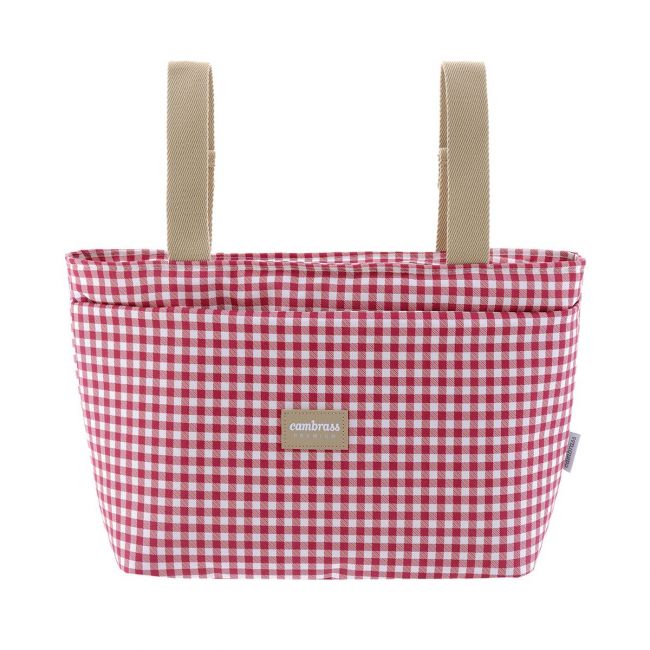 Sac à langer organisateur Vichy rouge 13X38X20 cm