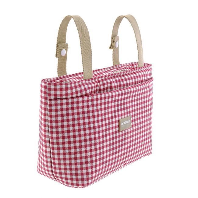 Sac à langer organisateur Vichy rouge 13X38X20 cm