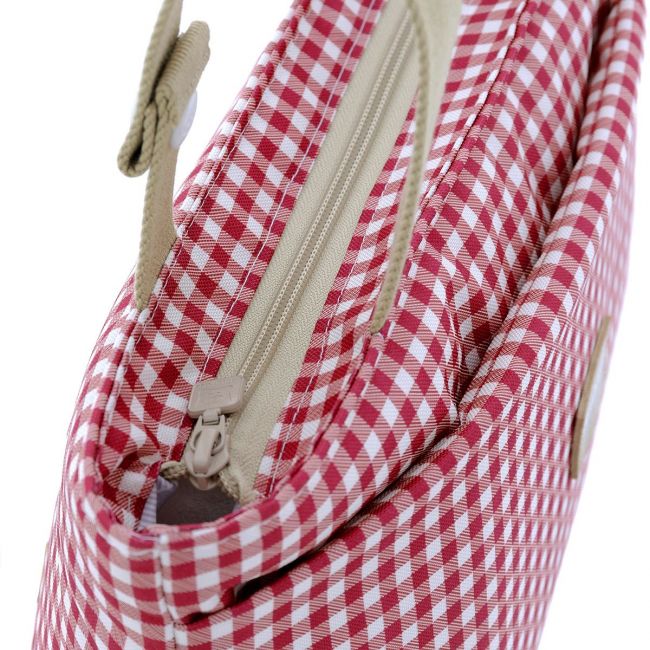 Sac à langer organisateur Vichy rouge 13X38X20 cm