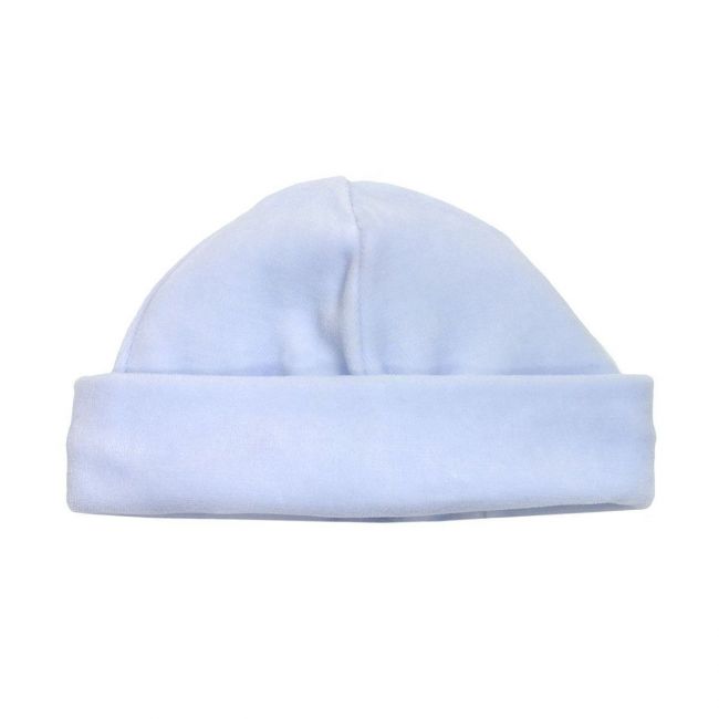 Bonnet en velours uni bleu ciel taille 0