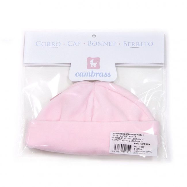 Bonnet Velours Liso Rose T.0 CAMBRASS - 