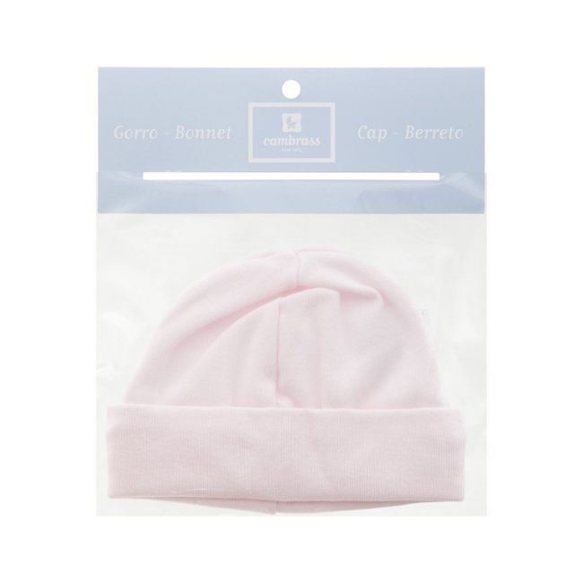 Bonnet en tricot uni rose taille 0