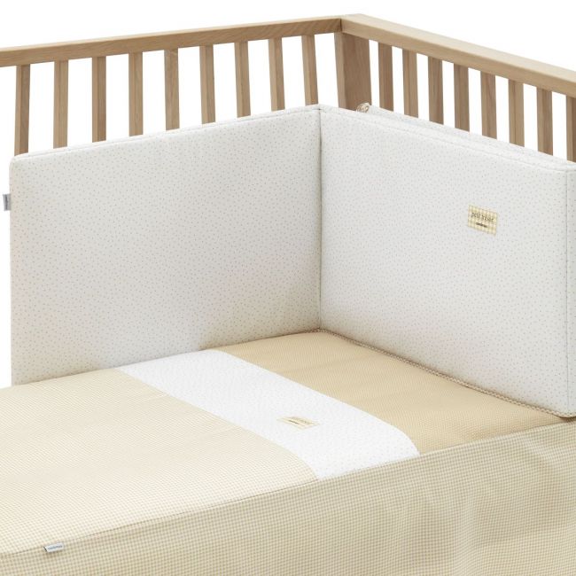 Set di 2 pezzi Trapunta I-V. Lettino 60 Vichy10 Beige 60X120X3 cm CAMBRASS - 3