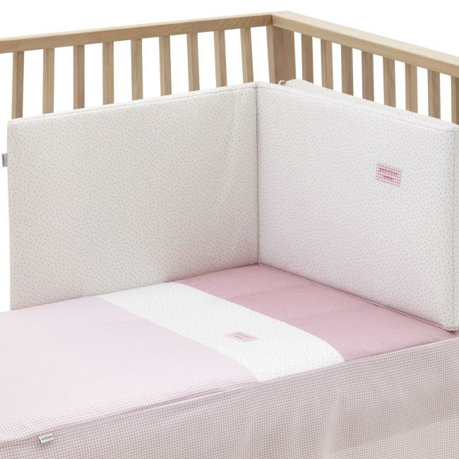 2-teiliges Set Bettdecke und Kissenbezug für Babybett 60 Vichy10 Rosa 60x120x3 cm.