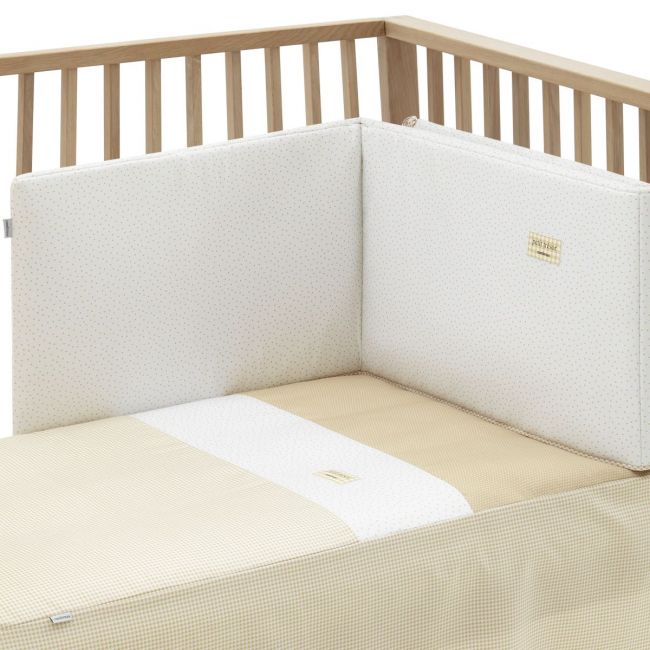 Set di 2 pezzi trapunta I-V. Lettino 70 Vichy10 Beige 70X140X3 cm