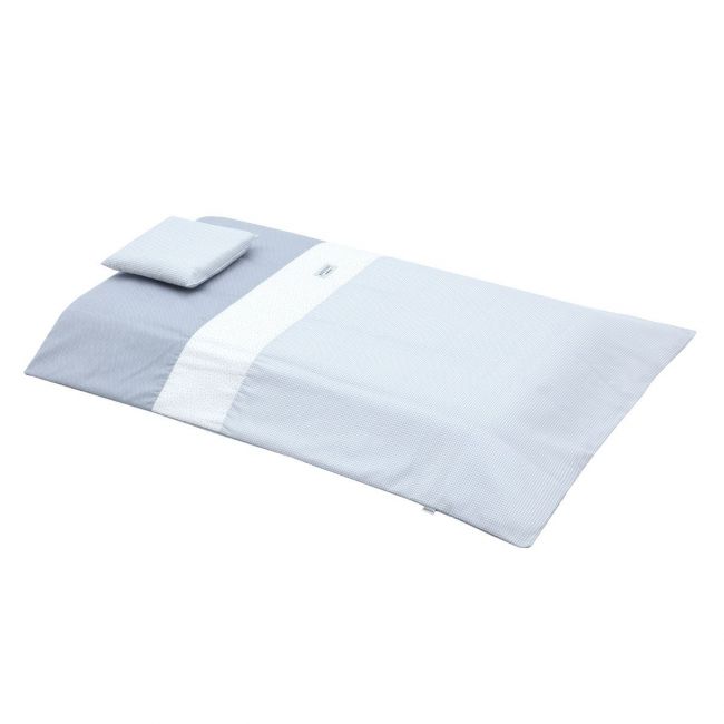 2-teiliges Bettbezug-Set für Babybett 60 Vichy10 Celeste 100X140X3 cm.