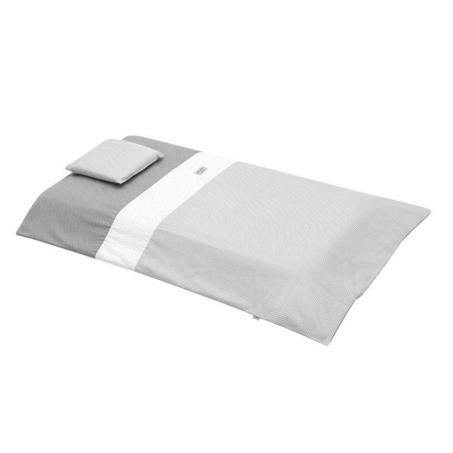 2-teiliges Bettbezug-Set für Babybett 60 Vichy10 Grau 100X140X3 cm.