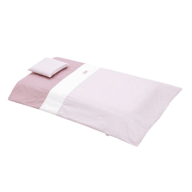 2-teiliges Bettbezug-Set für Babybett 60 Vichy10 Rosa 100X140X3 cm.