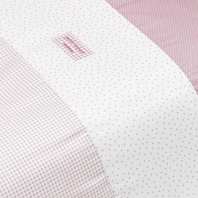 2-teiliges Bettbezug-Set für Babybett 60 Vichy10 Rosa 100X140X3 cm.