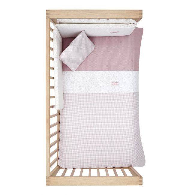 Set di 2 pezzi Copripiumino per lettino 60 Vichy10 Rosa 100X140X3 cm