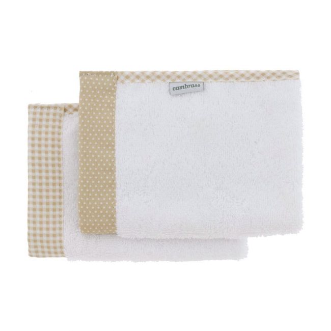 Gioco di 2 asciugamani Vichy10 Beige 25X35X1 cm.