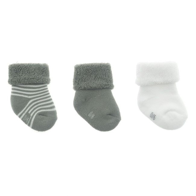 Ensemble de 3 chaussettes pour bébé unies gris T.000 (17 - 18)