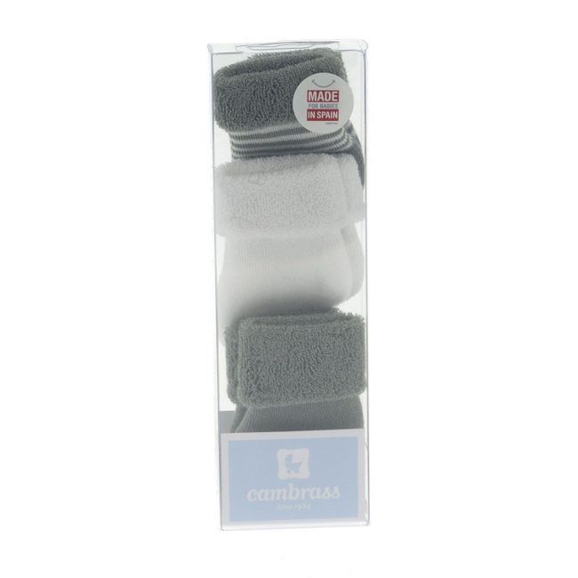 Ensemble de 3 chaussettes pour bébé unies gris T.000 (17 - 18)