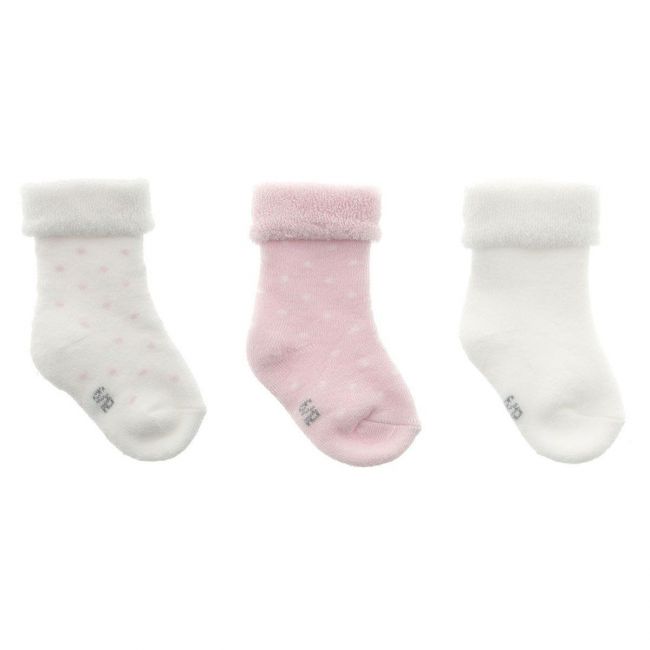 Ensemble de 3 chaussettes pour bébé à pois roses T.000 (17 - 18)