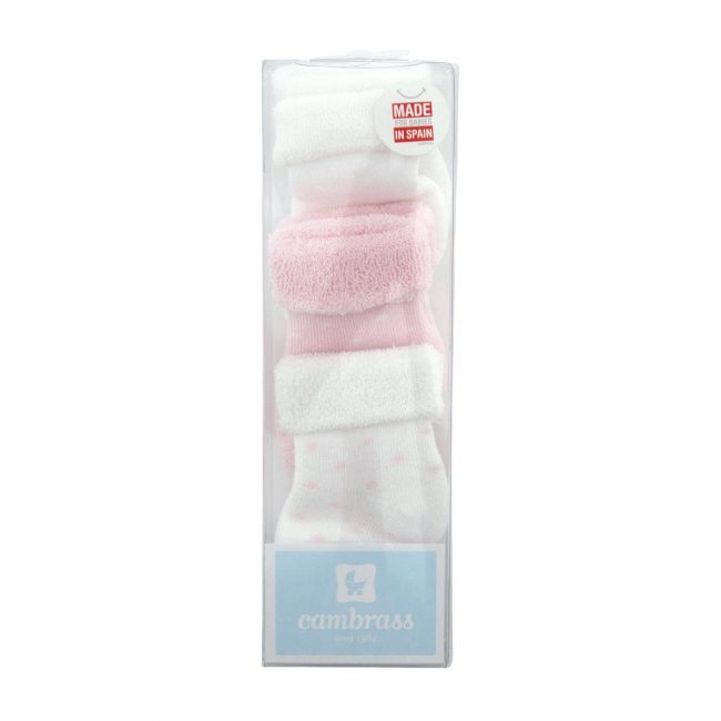 Ensemble de 3 chaussettes pour bébé à pois roses T.000 (17 - 18)