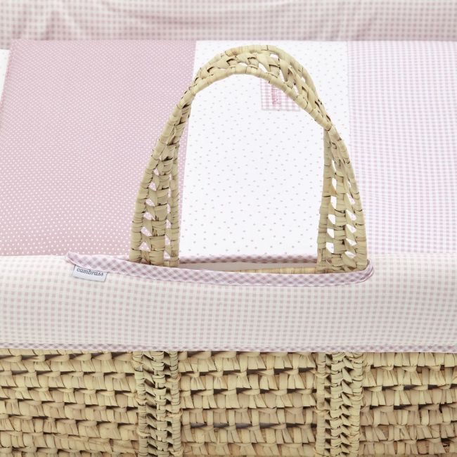 Gepolstertes Palmwiegenbett Vichy10 Rosa 39X80X25 cm