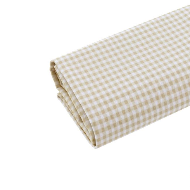 Spannbettlaken für Babybett 3 Stück (Bett 60) 100X165X1 cm Vichy10 Beige CAMBRASS - 1