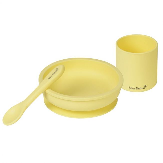 Set di Alimentazione 3 Pezzi in Silicone Giallo