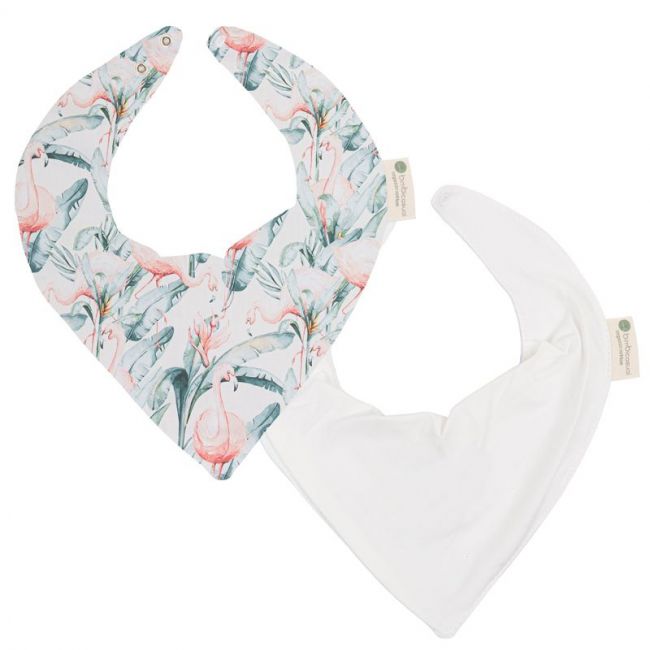 Pack 2 Bandanas 43x21cm Flamant Blanc