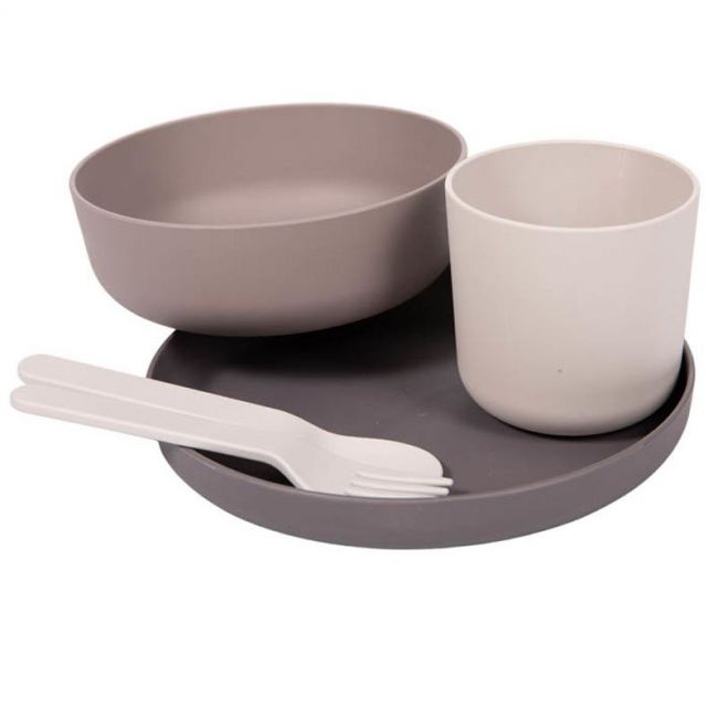 Set aus 5-teiligem Geschirr Grau