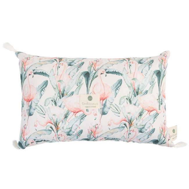 Cuscino rettangolare 34x30cm Flamingo Bianco