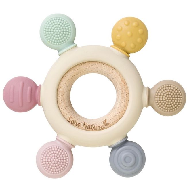 Jouet de dentition Sensory Bois Silicone