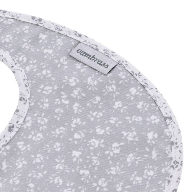 Bavoir rond avec velcro Liberty Gris 16X19X1 cm